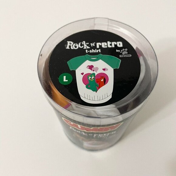 2011 Top Paw Rock N Retro Dog T Shirt Size Large Gumby and Pokey - Picture 2 of 16